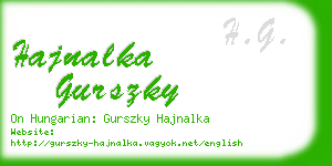 hajnalka gurszky business card